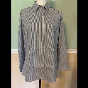 J. McLaughlin NWT $178 Lois Striped Collar Button Up Blouse Shirt Long Sleeve M